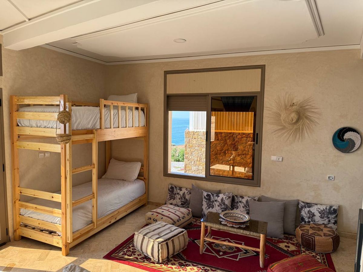 Tazurf surf camp room with ocean view
