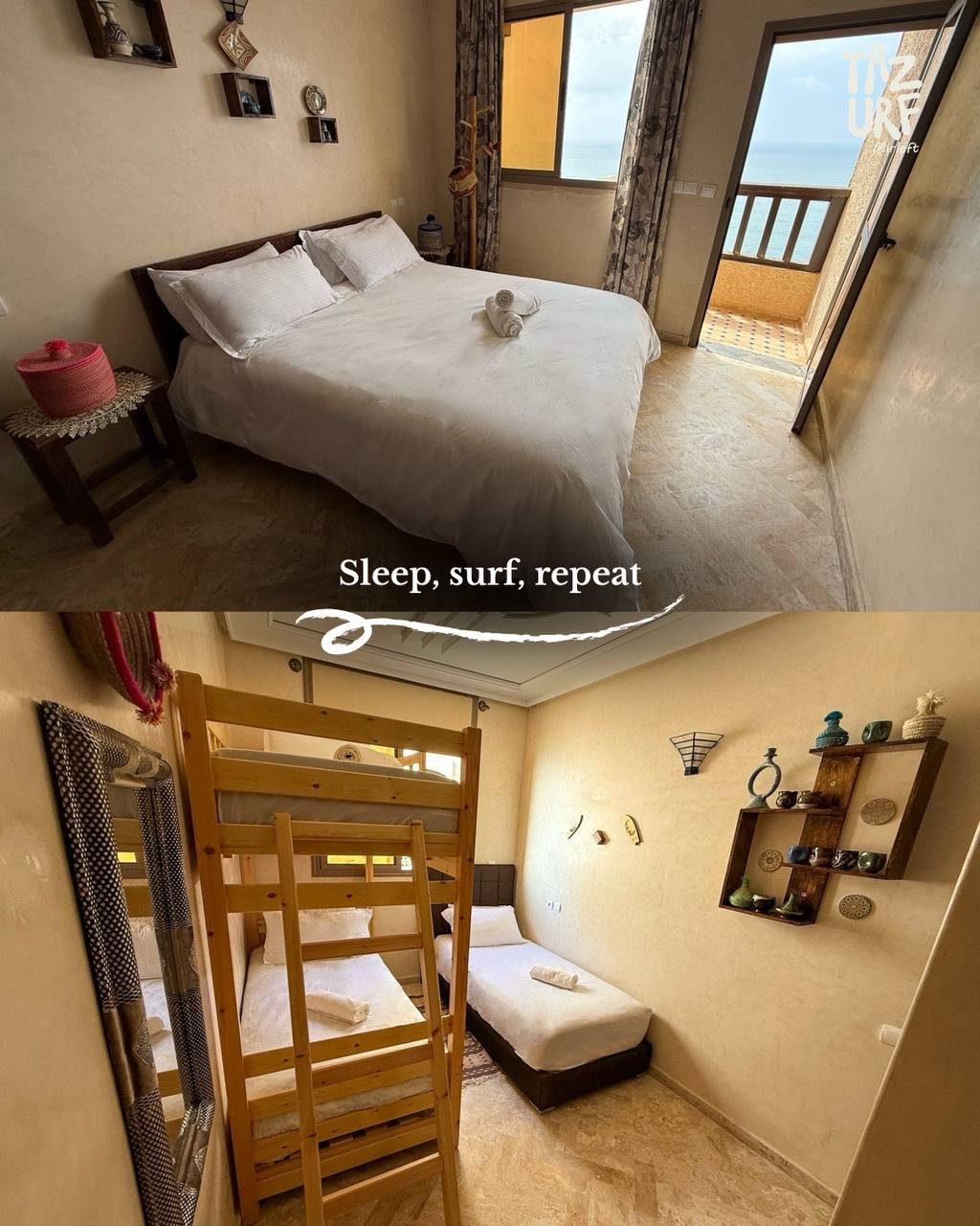 Surf House bedroom and twin room